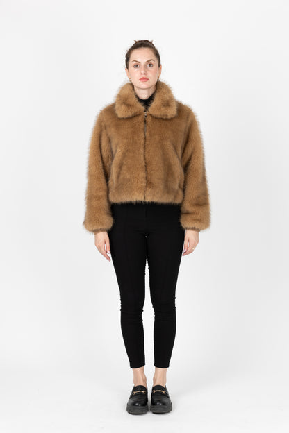 Short faux fur coat