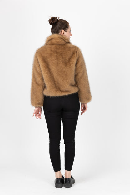 Short faux fur coat