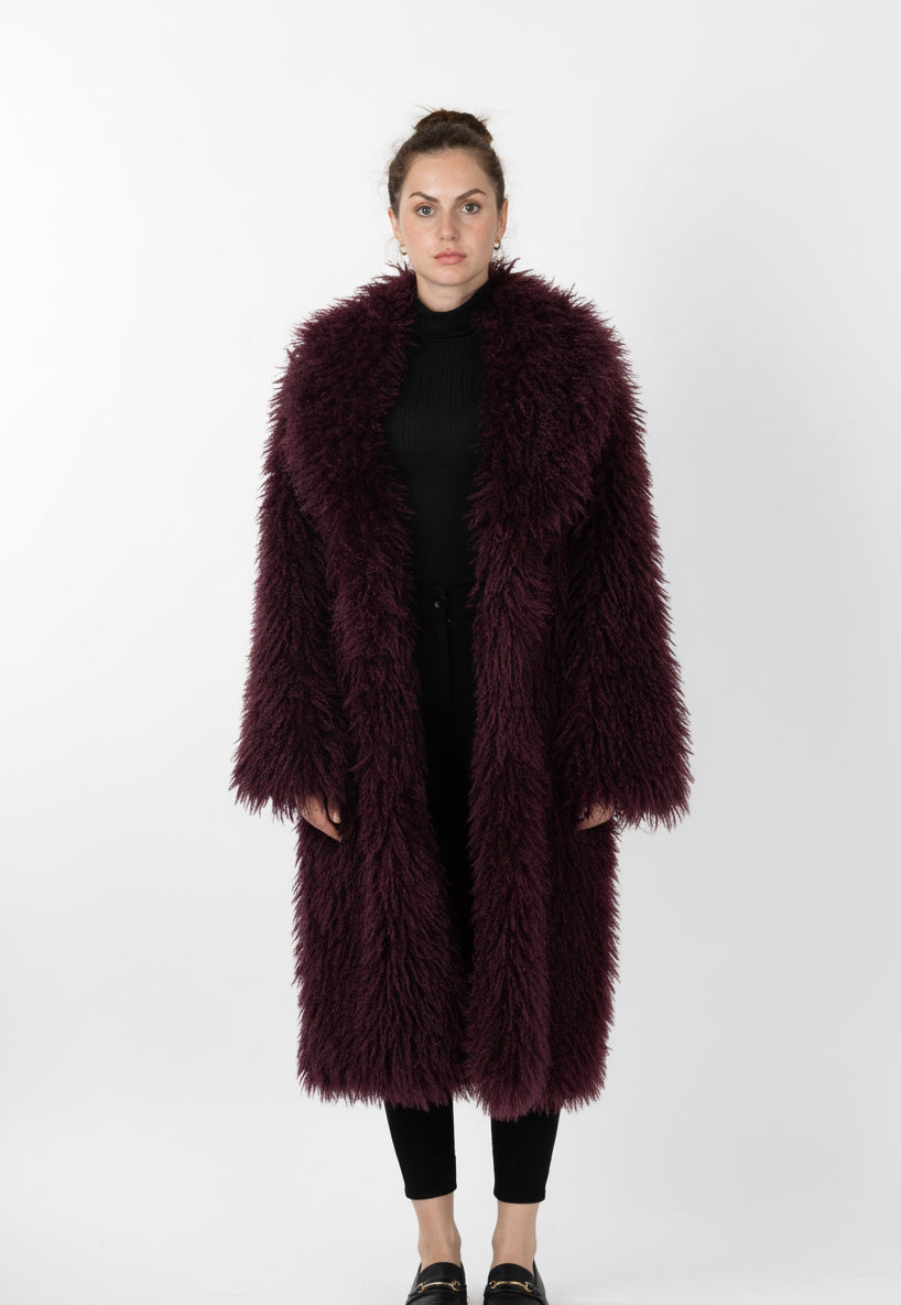 LONG FAUX FUR COAT