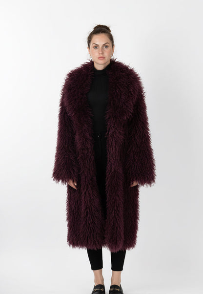 LONG FAUX FUR COAT