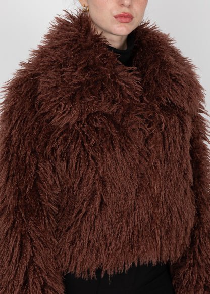 MANTEAU COURT EN FAUSSE FOURRURE MOUTON