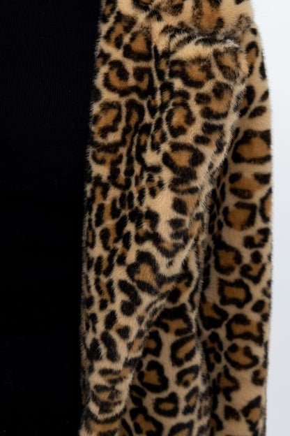 Abrigo de piel sintética de leopardo