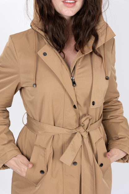 Hooded Trench Coat Style Parka