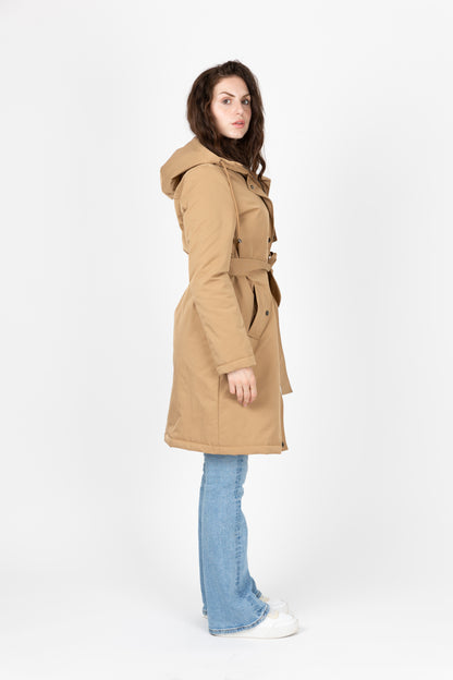 Hooded Trench Coat Style Parka