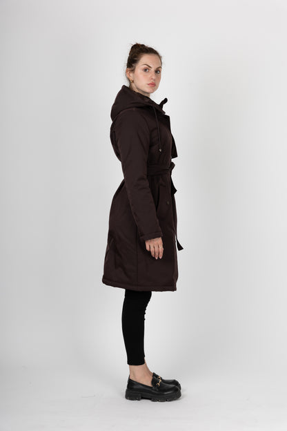 Hooded Trench Coat Style Parka