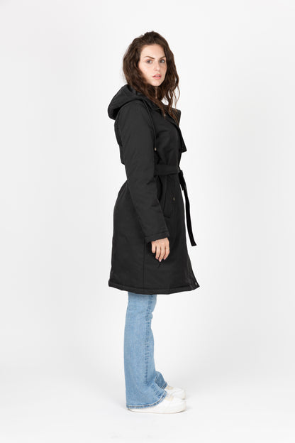 Hooded Trench Coat Style Parka