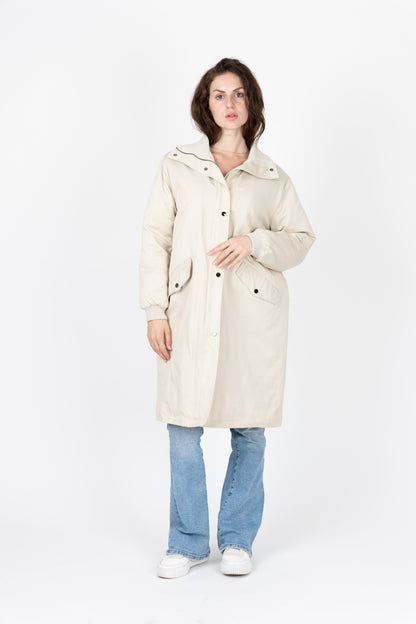PARKA IMPERMÉABLE EN COTON MÉLANGÉ