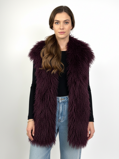GILET SANS MANCHES EN FAUSSE FOURRURE MOUTON