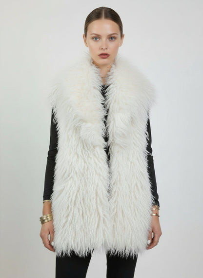 GILET SANS MANCHES EN FAUSSE FOURRURE MOUTON