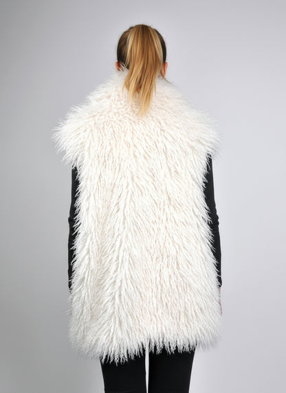 GILET SANS MANCHES EN FAUSSE FOURRURE MOUTON