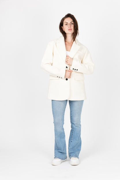 VESTE BLAZER OVERSIZE EFFET MOUTON