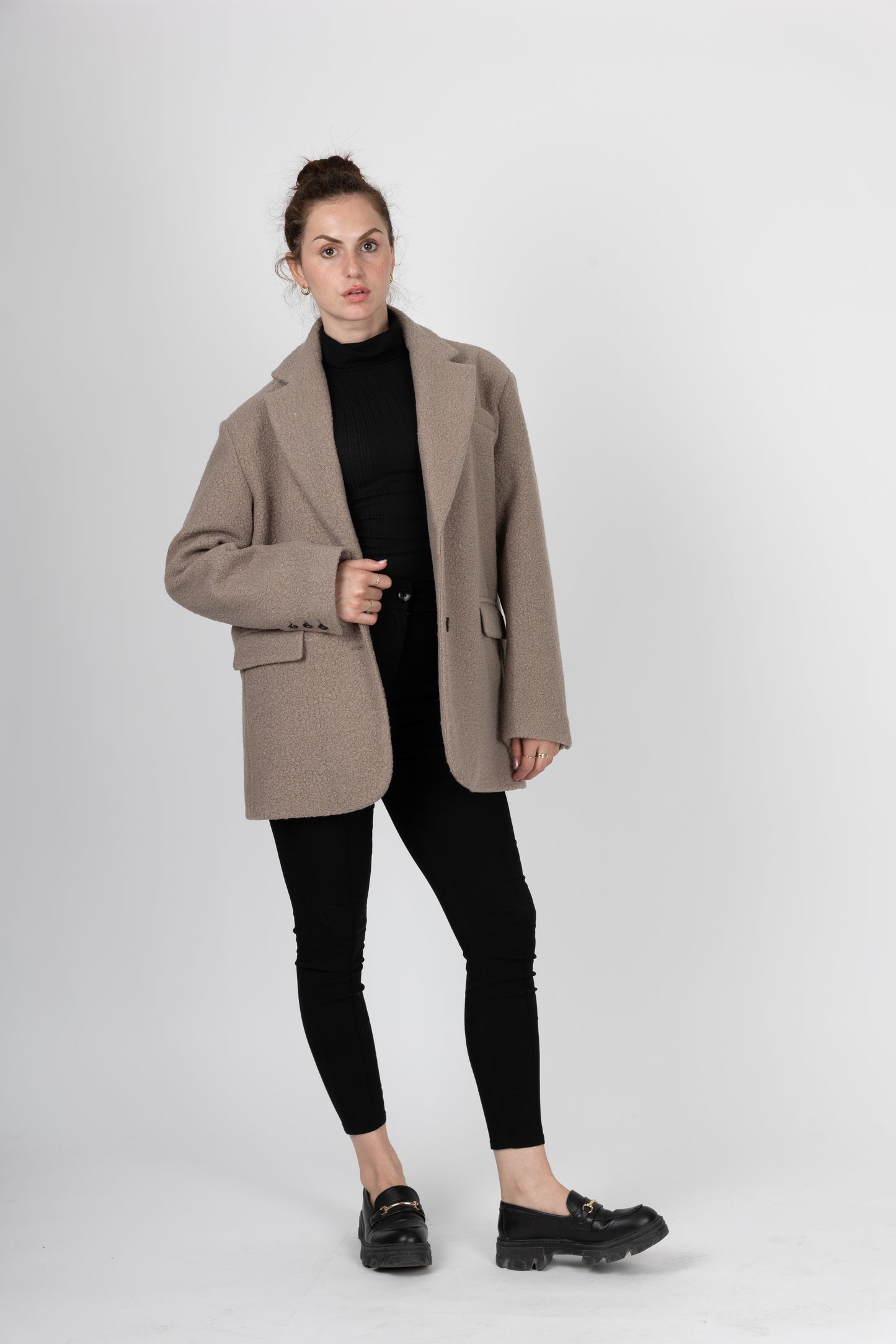 VESTE BLAZER OVERSIZE EFFET MOUTON