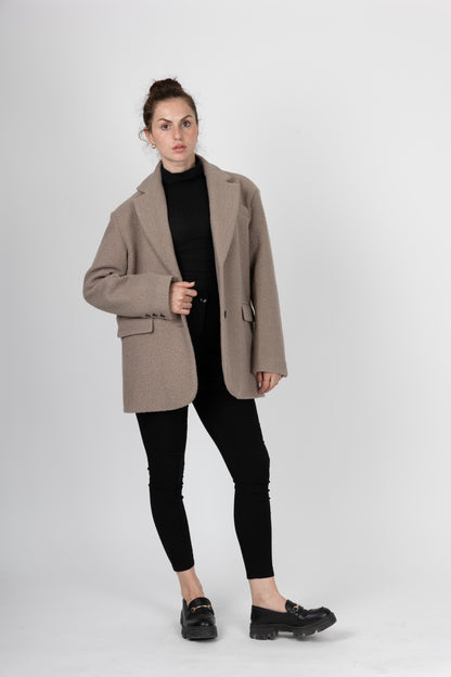 VESTE BLAZER OVERSIZE EFFET MOUTON