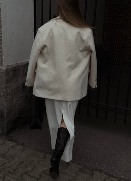 CHAQUETA BLAZER DE PIEL DE BORREGUITO DE GRAN TAMAÑO