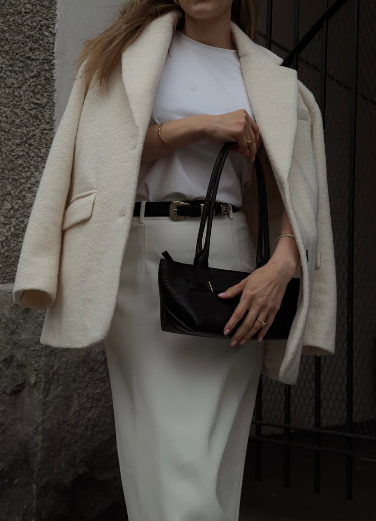 CHAQUETA BLAZER DE PIEL DE BORREGUITO DE GRAN TAMAÑO