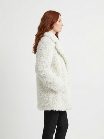 MANTEAU EN FAUSSE FOURRURE MOUTON - K-ZELL PARIS