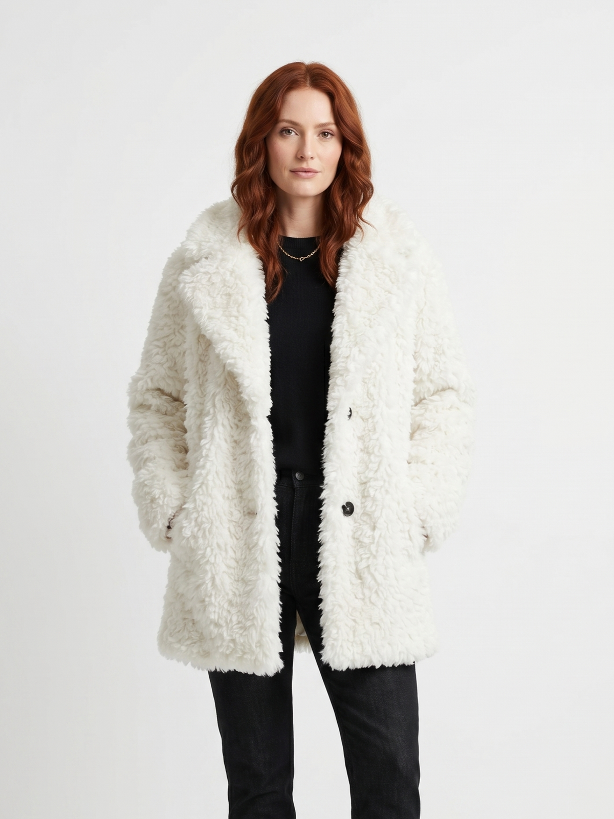 MANTEAU EN FAUSSE FOURRURE MOUTON - K-ZELL PARIS