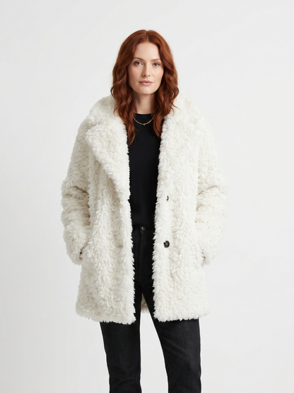 MANTEAU EN FAUSSE FOURRURE MOUTON - K-ZELL PARIS