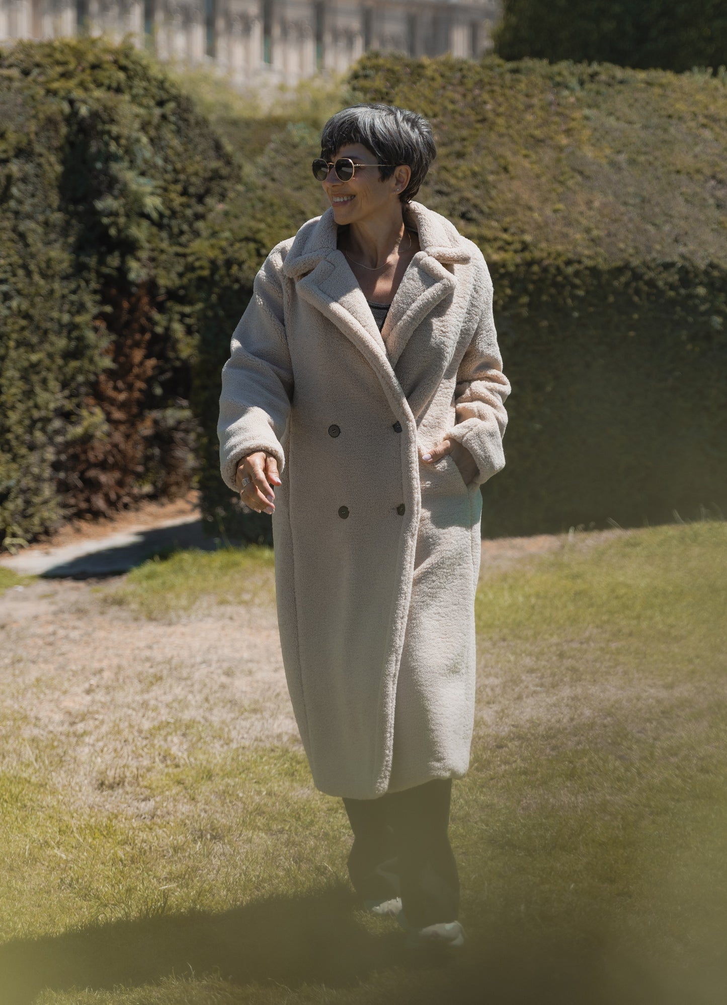 MANTEAU LONG EN FAUSSE FOURRURE MOUTON