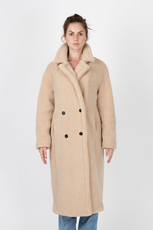 MANTEAU LONG EN FAUSSE FOURRURE MOUTON