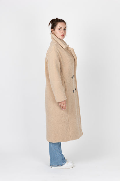 MANTEAU LONG EN FAUSSE FOURRURE MOUTON