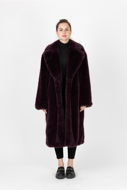 MANTEAU LONG EN FAUSSE FOURRURE