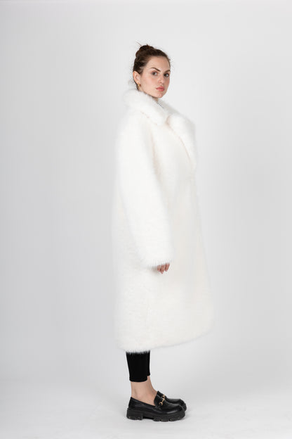 MANTEAU LONG EN FAUSSE FOURRURE