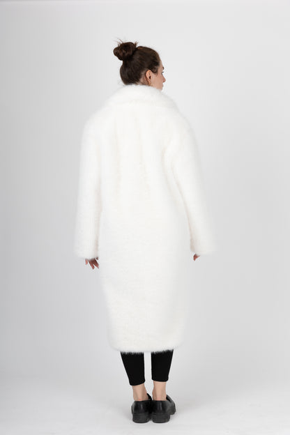 MANTEAU LONG EN FAUSSE FOURRURE