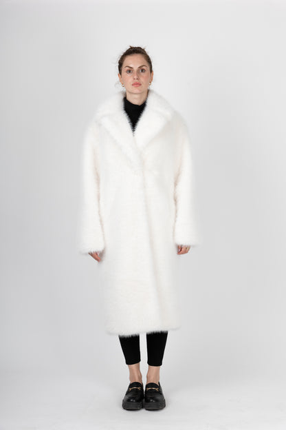 MANTEAU LONG EN FAUSSE FOURRURE