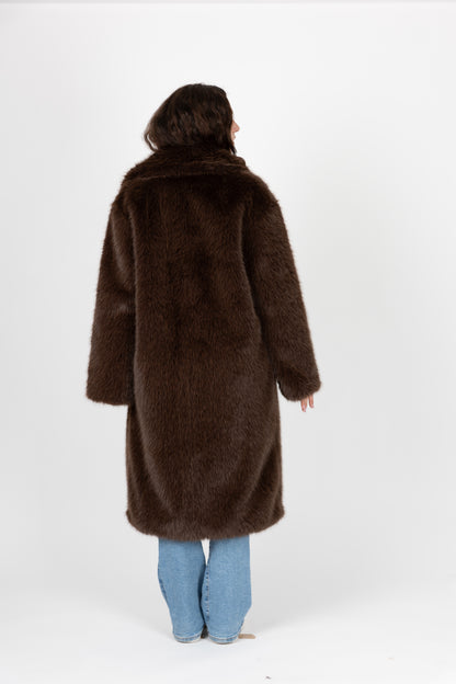 MANTEAU LONG EN FAUSSE FOURRURE