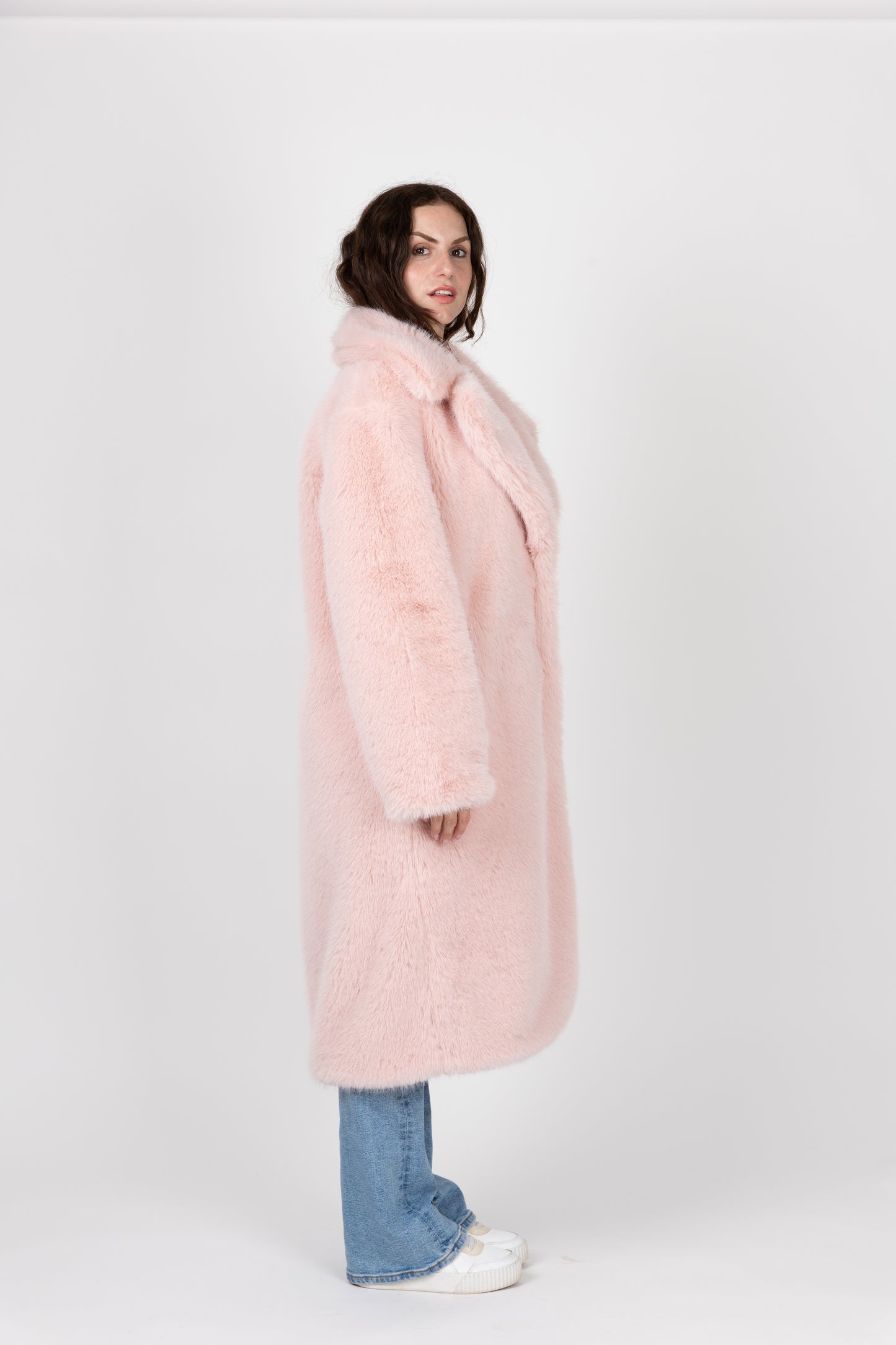 MANTEAU LONG EN FAUSSE FOURRURE