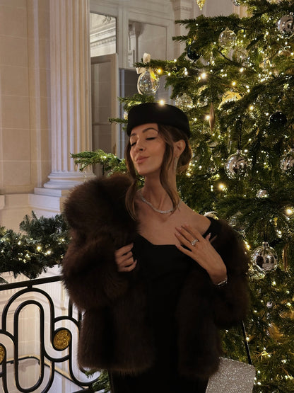 MANTEAU COURT EN FAUSSE FOURRURE