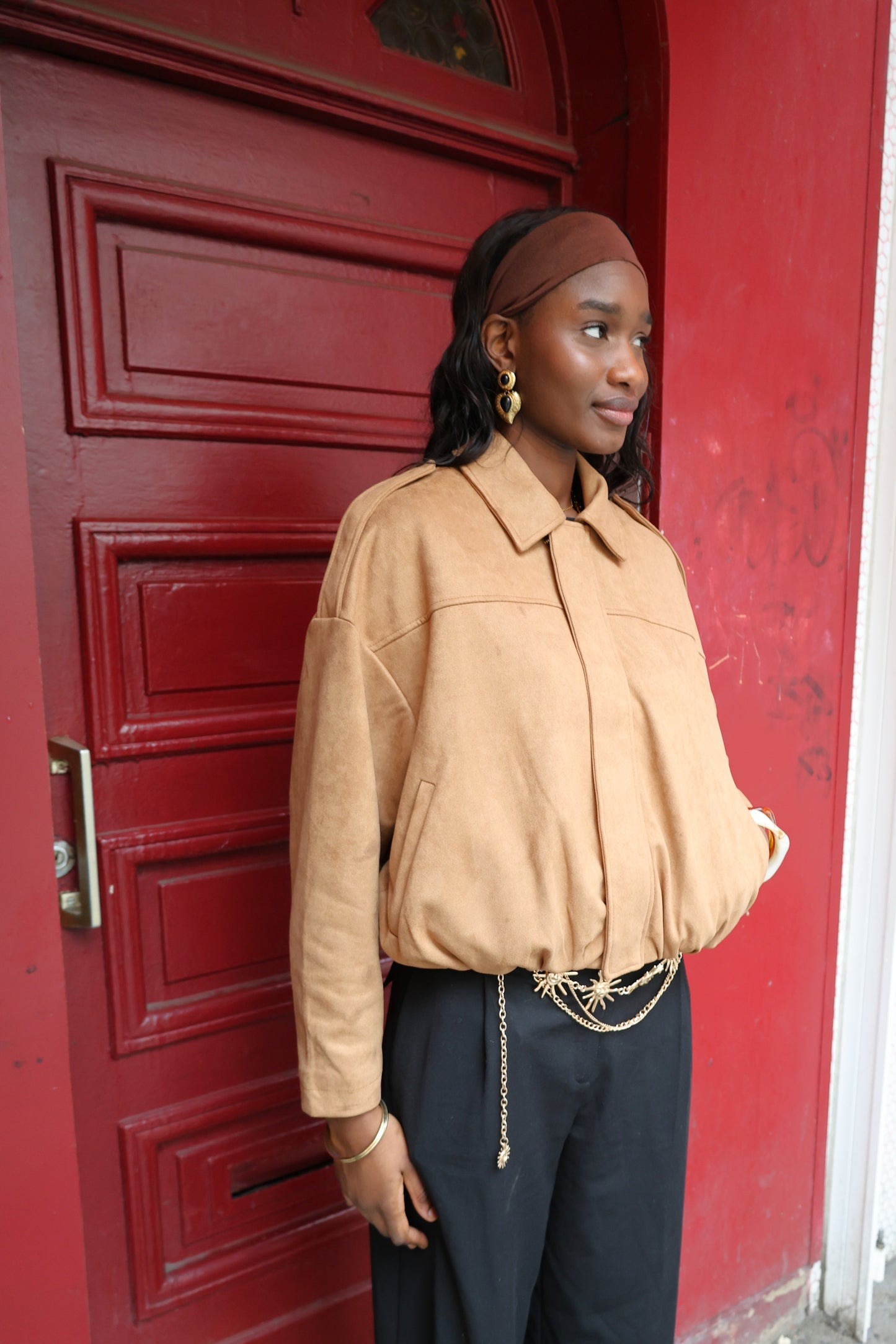 CHAQUETA BOMBER OVERSIZE EFECTO ANTE