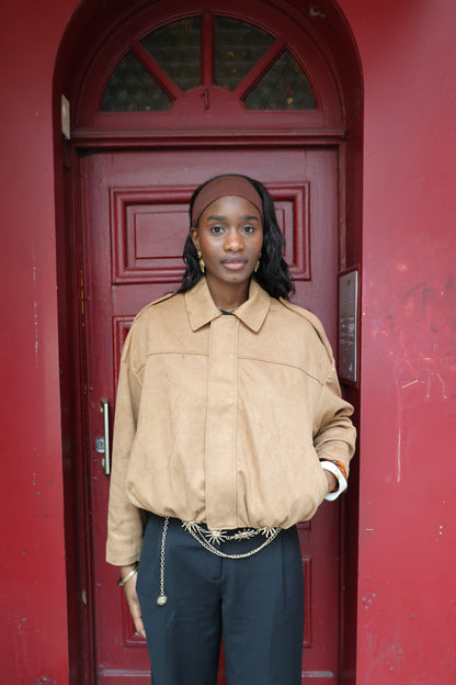 CHAQUETA BOMBER OVERSIZE EFECTO ANTE