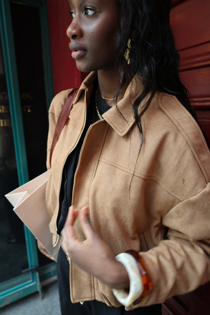 CHAQUETA BOMBER OVERSIZE EFECTO ANTE