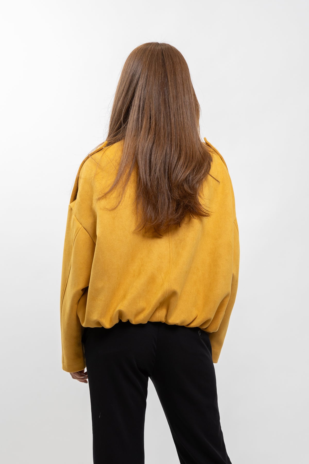 OVERSIZED SUEDE-EFFECT BOMBER JACKET