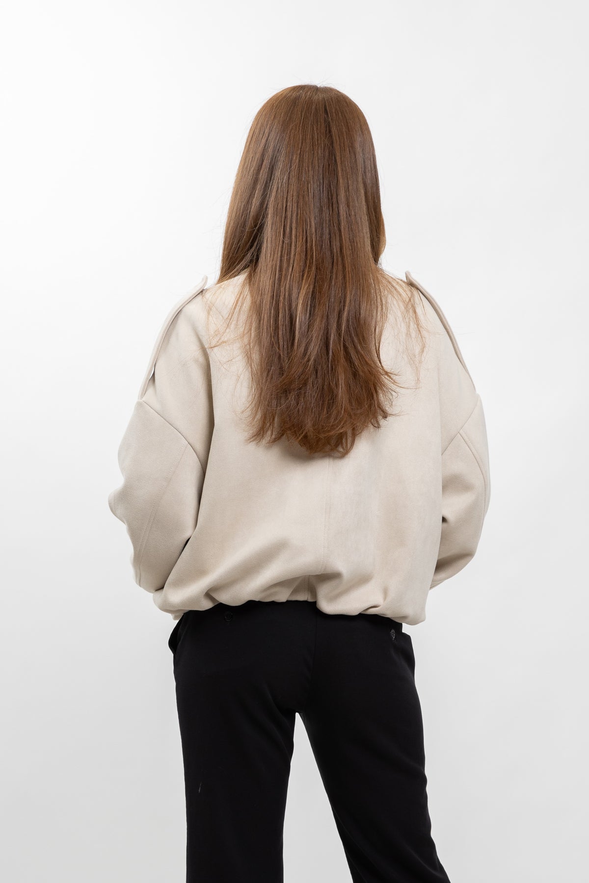 OVERSIZED SUEDE-EFFECT BOMBER JACKET