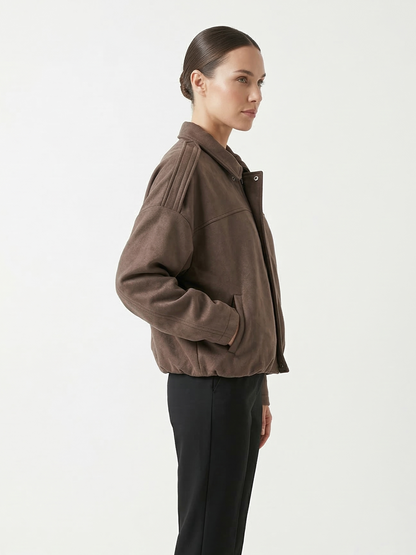 CHAQUETA BOMBER OVERSIZE EFECTO ANTE