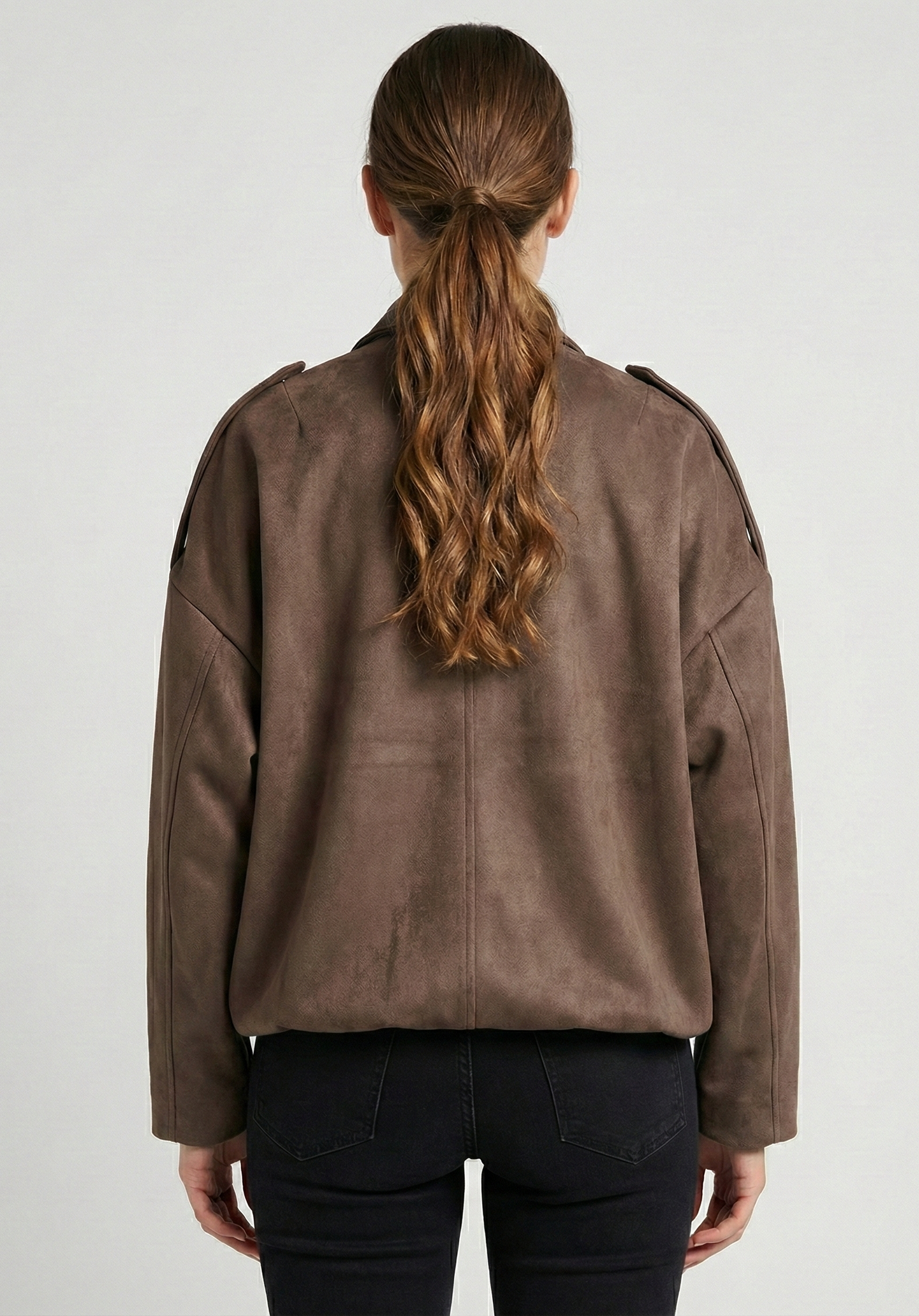OVERSIZED SUEDE-EFFECT BOMBER JACKET