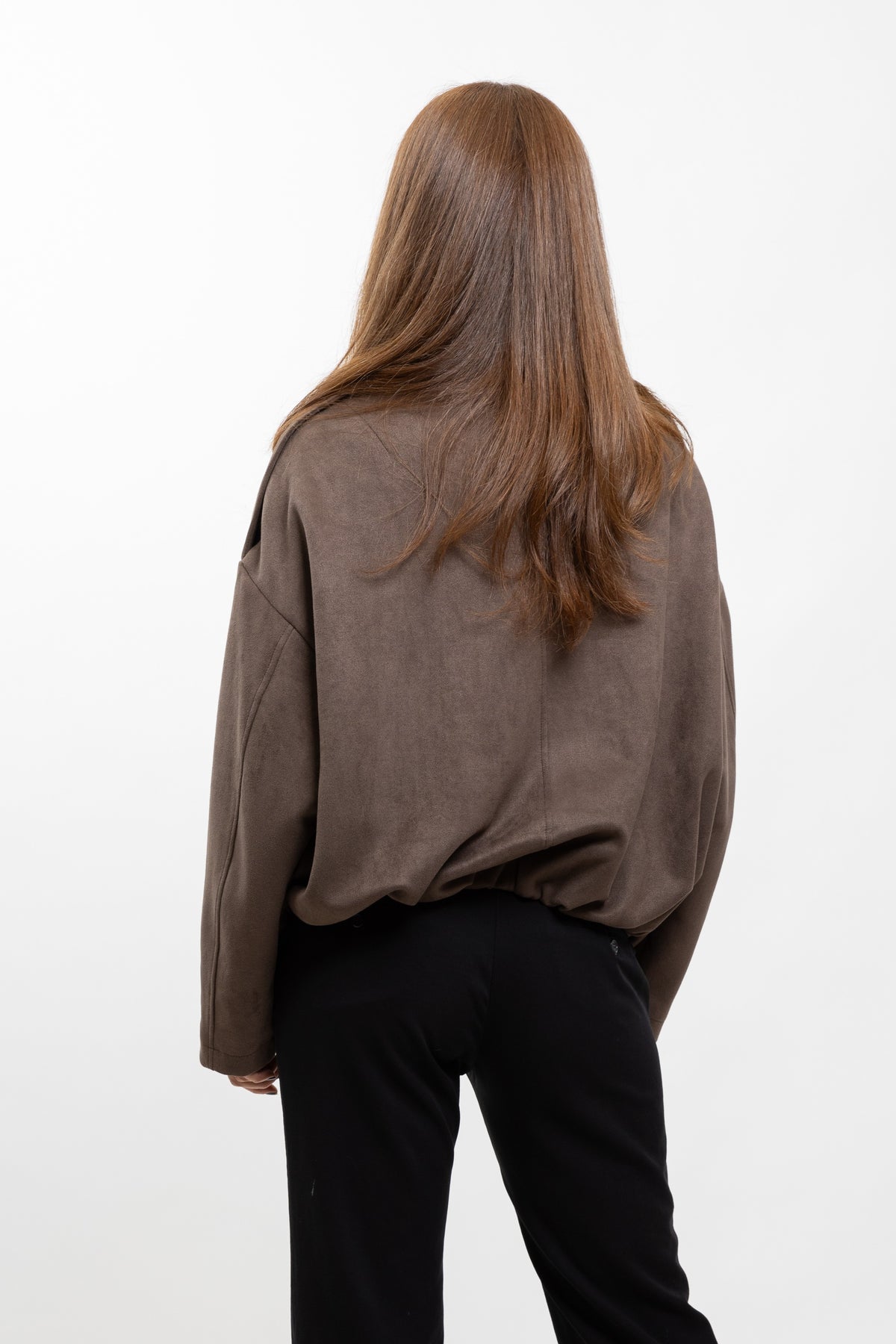 OVERSIZED SUEDE-EFFECT BOMBER JACKET