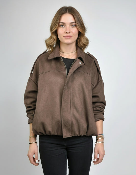VESTE COURTE EFFET DAIM