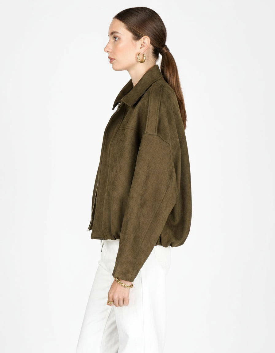 VESTE COURTE EFFET DAIM