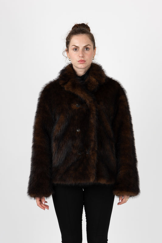 MANTEAU COURT EN FAUSSE FOURRURE