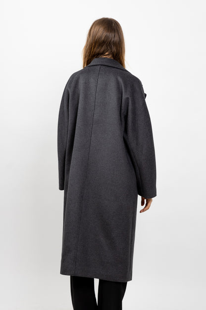 MANTEAU LONG EN LAINE MÉLANGÉE