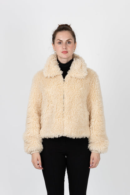 BLOUSON EN FAUSSE FOURRURE MOUTON