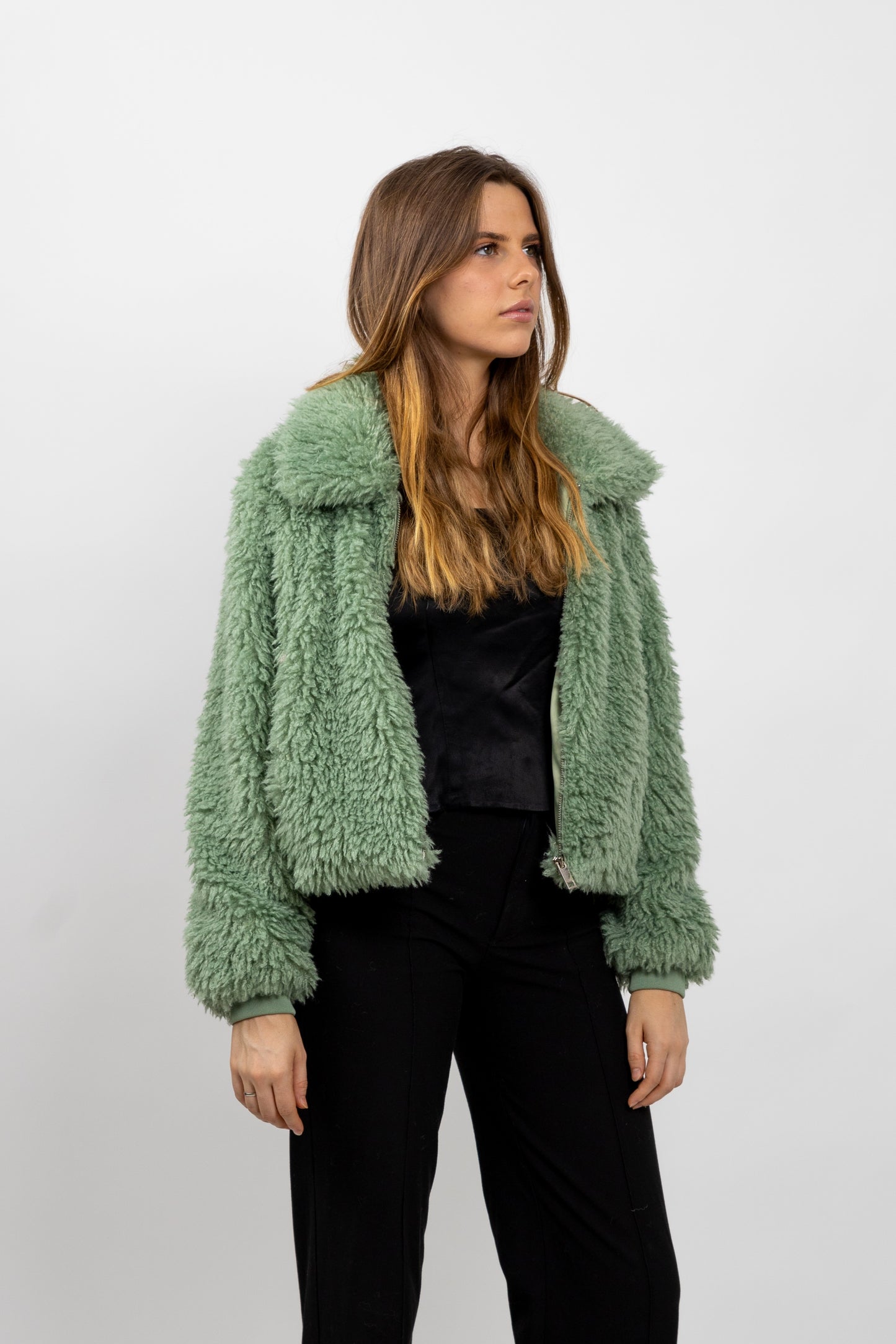 BLOUSON EN FAUSSE FOURRURE MOUTON