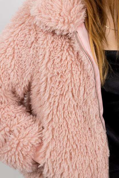 BLOUSON EN FAUSSE FOURRURE MOUTON