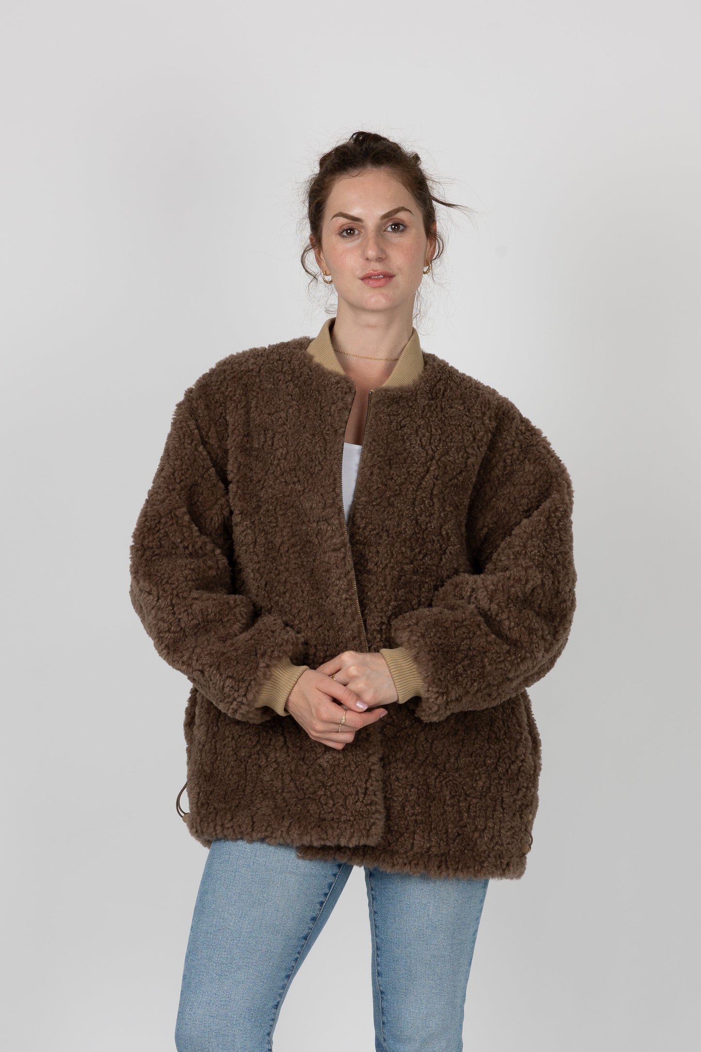 CHAQUETA REVERSIBLE CON PIEL SINTÉTICA DE OVEJA