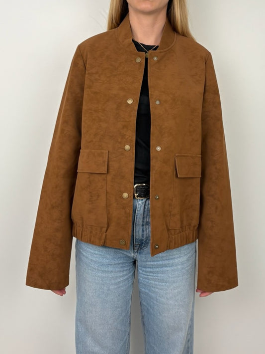 VESTE BLOUSON EFFET DAIM IMPERMÉABLE