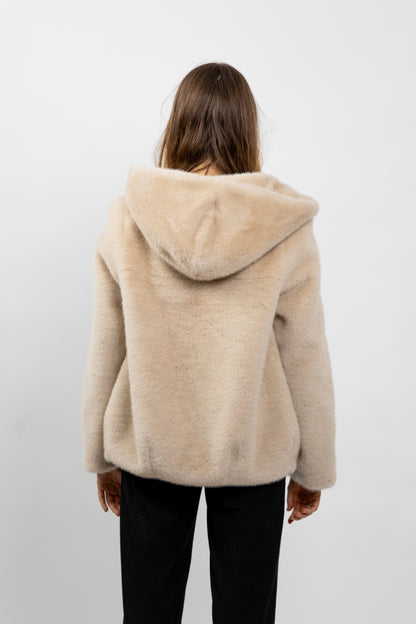 FAUX FUR HOODED JACKET
